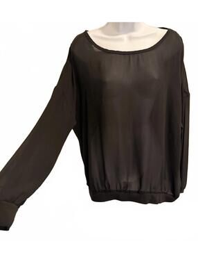 Torrid Black Sheer Long Sleeve Pullover Top Size 0 (L)